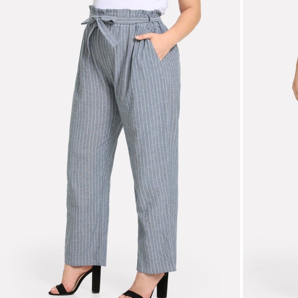 SHEIN paper bag tie pants